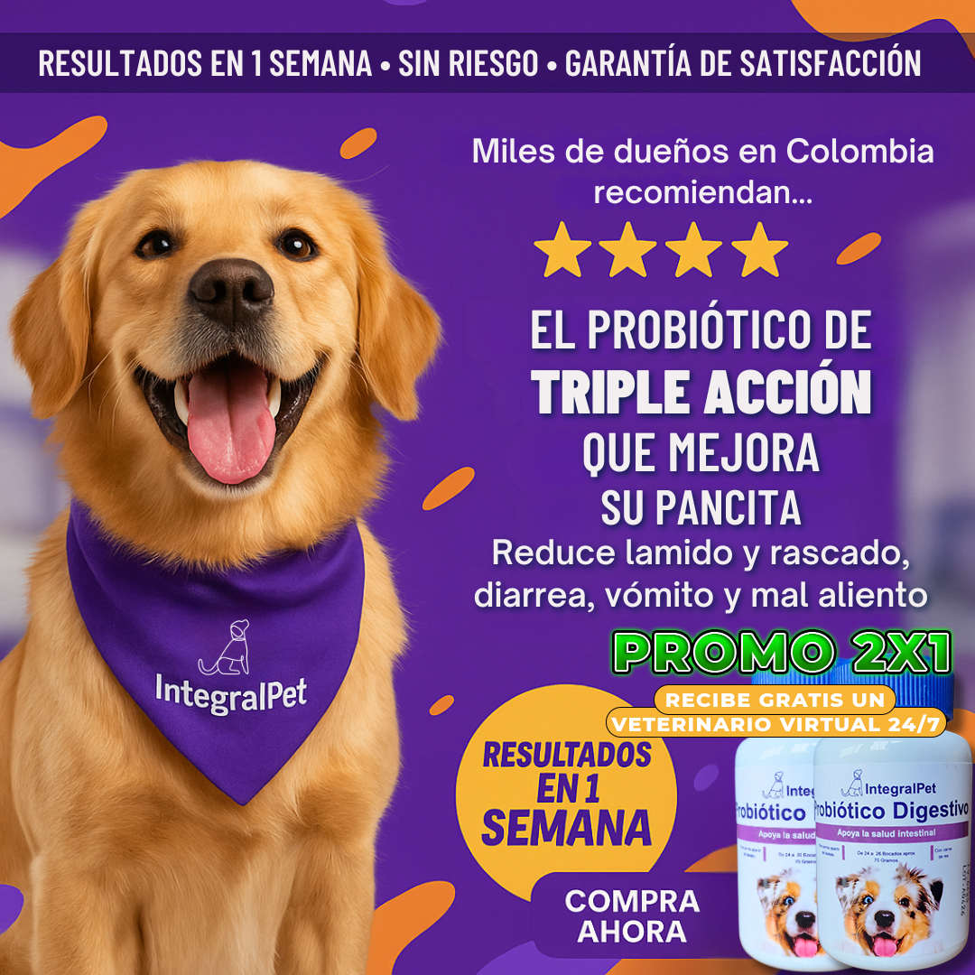 Probiotico Integral Pet™️ | 100% Natural | Promo 2x1 🎁 | Registro ICA ✅