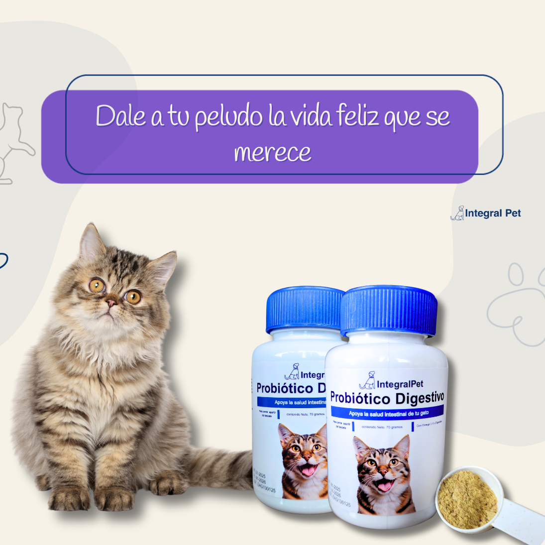 Bocados Integral Pet Gatos™️ Salud Digestiva y Defensas Fuertes para tu Gato